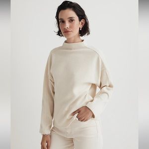 Madewell Striped Jacquard Funnelneck Top
